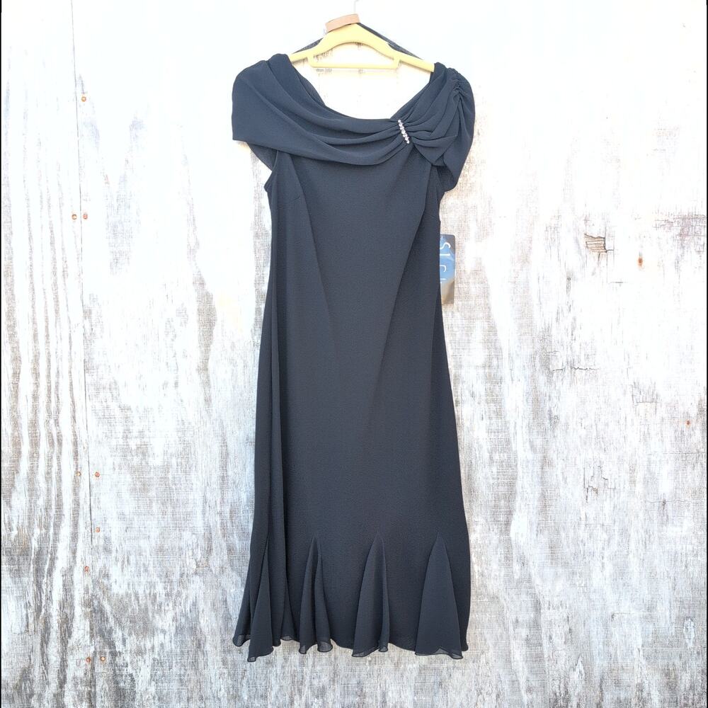 S. L. Fashions NWT Y2K Glam Chiffon Evening Flirty Cocktail Dress Women's 10
